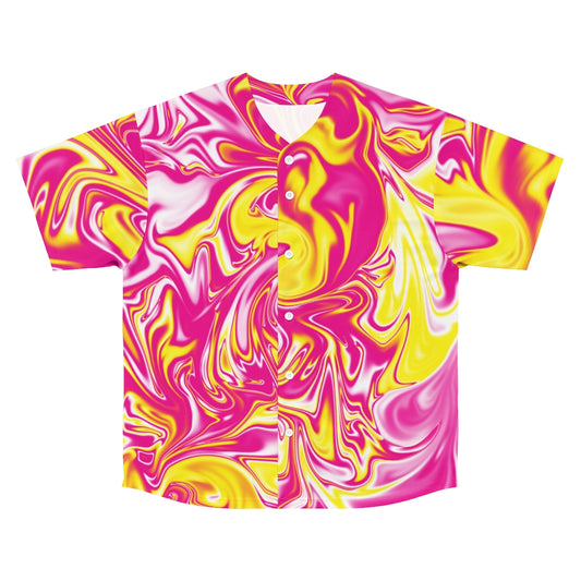 Pink/Yellow Men's Baseball Jersey