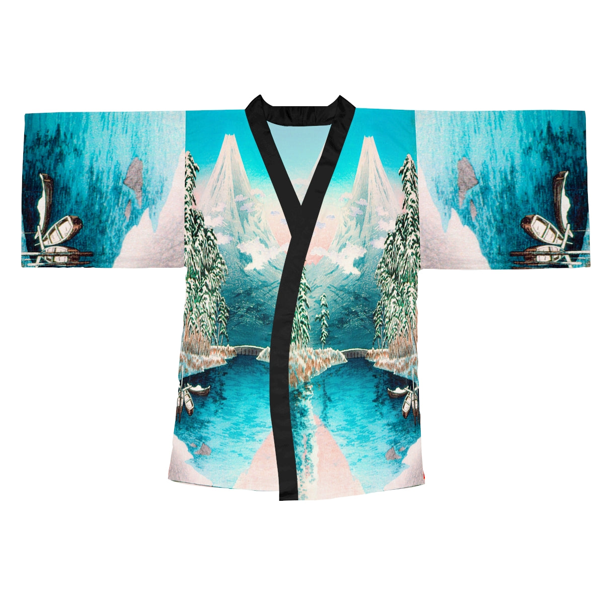 Mt. Fuji Long Sleeve Kimono Robe