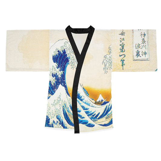 Waves over Mt. Fuji Long Sleeve Kimono Robe