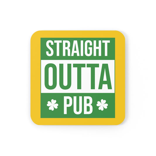 Straight Outa Pub Corkwood Coaster Set