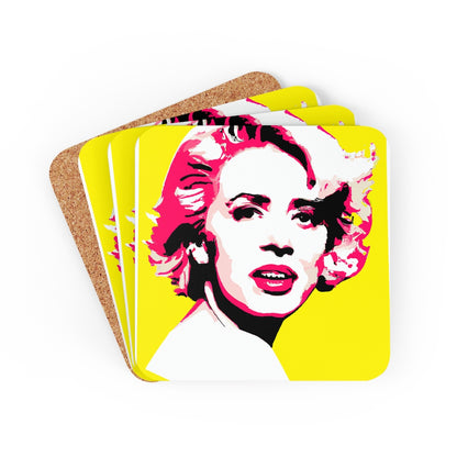 Portrait of Marilyn Monroe by Andy Warhol II (Ai generated) Coaster Set