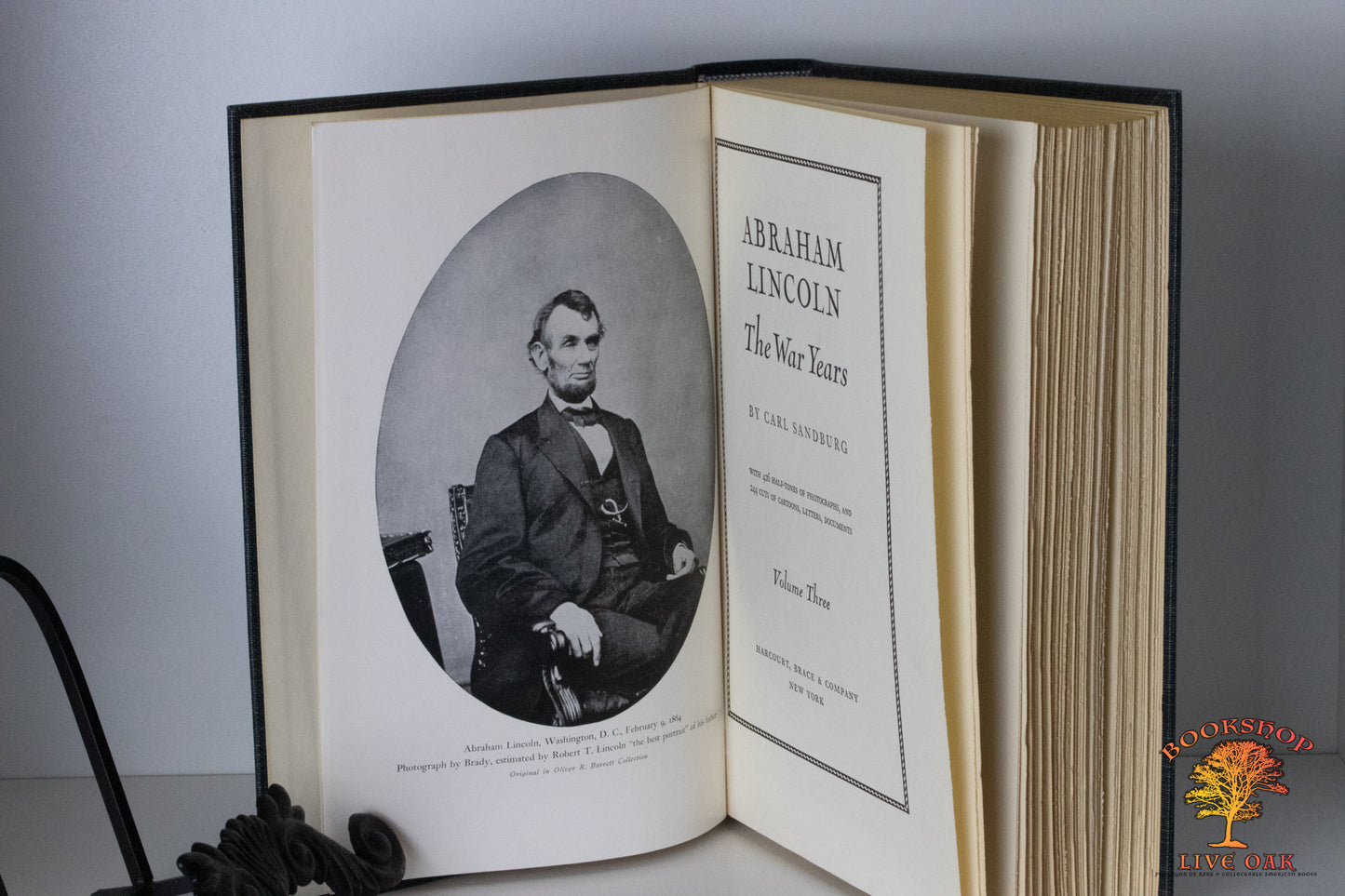 Complete Set : Abraham Lincoln The War Years Volumes I-4 Carl Sandburrg With 426 Half-tones of Photographs, and 244 cuts of Cartoons, Letters, Documents