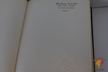 Complete Set : Abraham Lincoln The War Years Volumes I-4 Carl Sandburrg With 426 Half-tones of Photographs, and 244 cuts of Cartoons, Letters, Documents