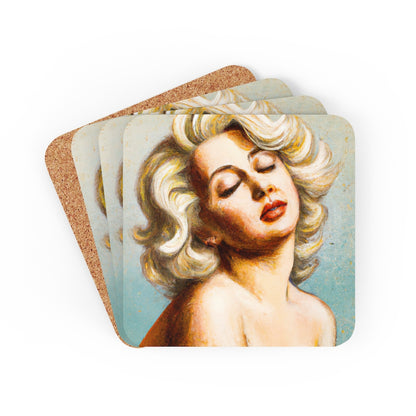 Portrait of Marilyn Monroe by Michelangelo Coaster Set