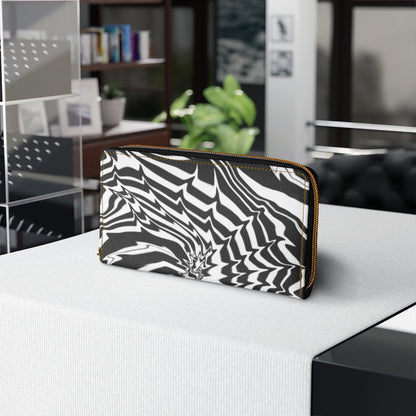 Black and White Zipper Wallet