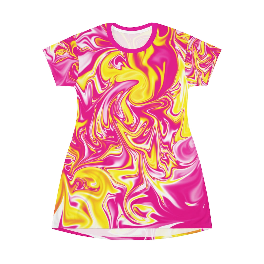 Pink/Yellow T-Shirt Dress