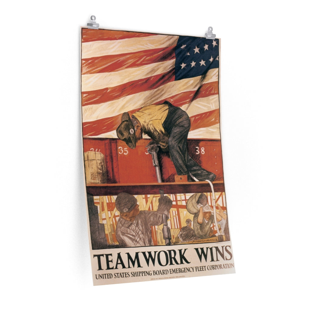 20th Century World Wars Poster: Teamwork Wins