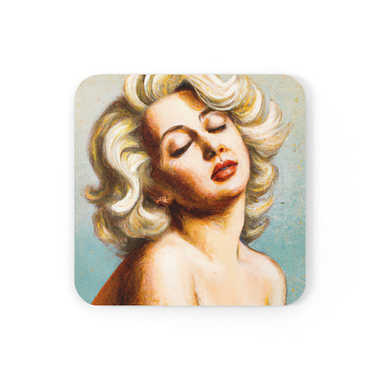 Portrait of Marilyn Monroe by Michelangelo Coaster Set