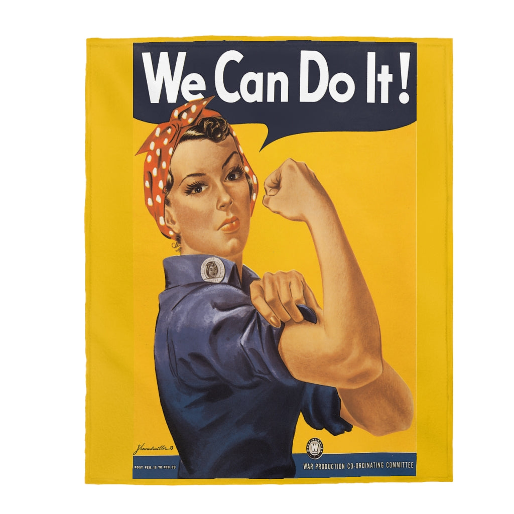 We Can Do It Velveteen Plush Blanket