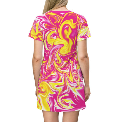 Pink/Yellow T-Shirt Dress