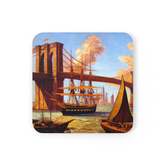 Brooklyn Bridge in the 1700's Coaster Set