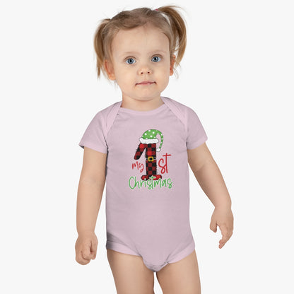 1st Christmas Baby Short Sleeve Onesie