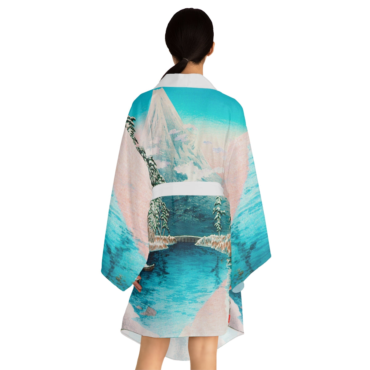 Mt. Fuji Long Sleeve Kimono Robe