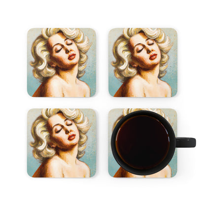 Portrait of Marilyn Monroe by Michelangelo Coaster Set