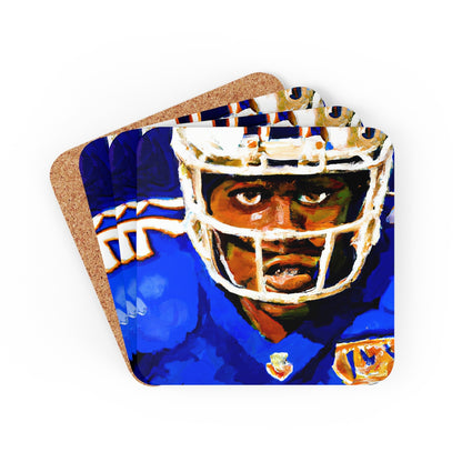 American Football Player in the Style of Van Gogh Coaster Set