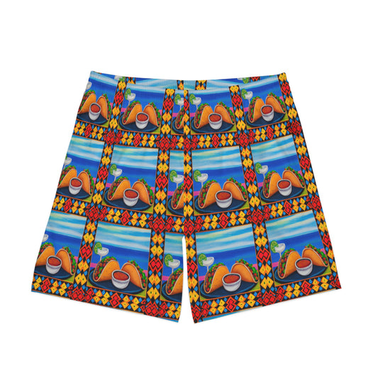 Tacos and Margarita Men's Elastic Beach Shorts