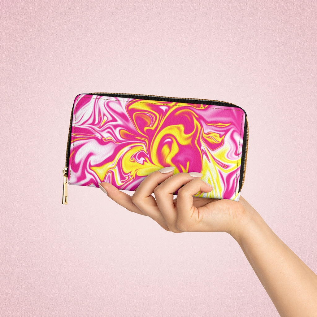 Pink/Yellow Zipper Wallet