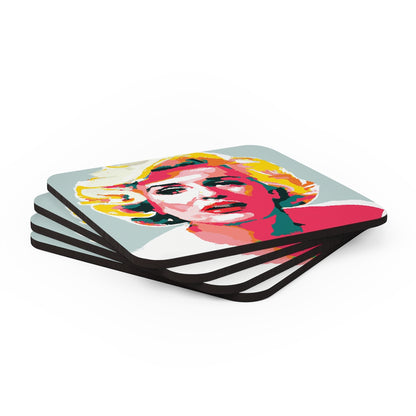 Portrait of Marilyn Monroe by Andy Warhol (Ai generated) Coaster Set