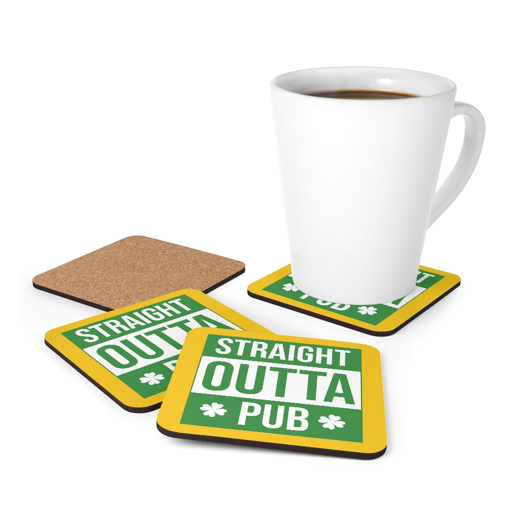 Straight Outa Pub Corkwood Coaster Set