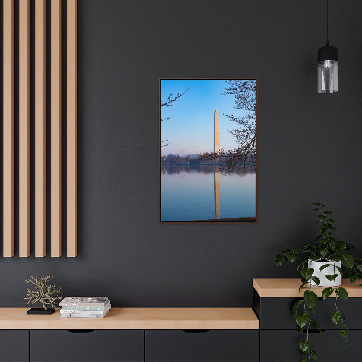 Arts by Dylan: Washington Monument Reflection with Cherry Tree Canvas