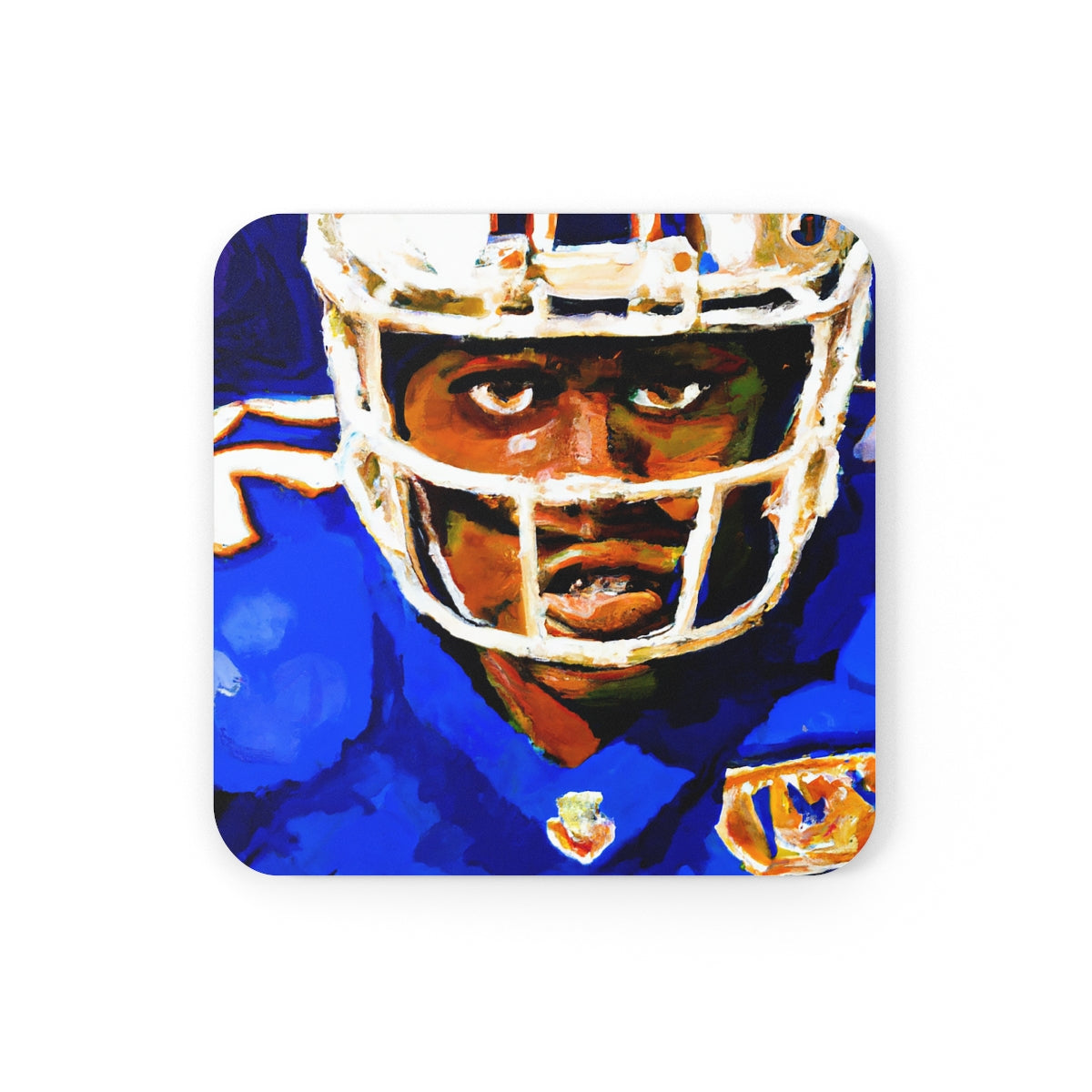 American Football Player in the Style of Van Gogh Coaster Set