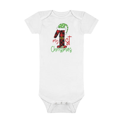 1st Christmas Baby Short Sleeve Onesie