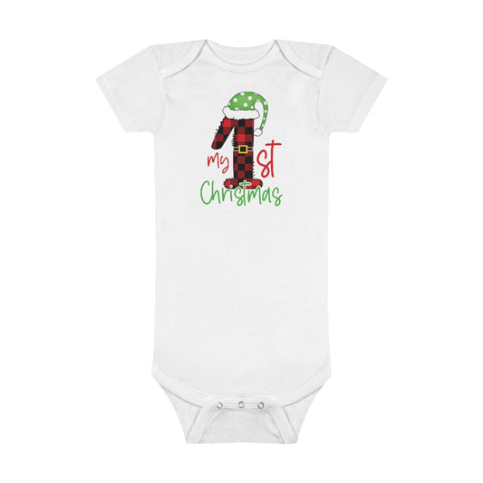 1st Christmas Baby Short Sleeve Onesie