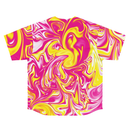 Pink/Yellow Men's Baseball Jersey