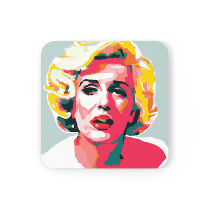 Portrait of Marilyn Monroe by Andy Warhol (Ai generated) Coaster Set